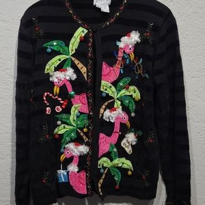 Just B Christmas Flamingo Sweater M